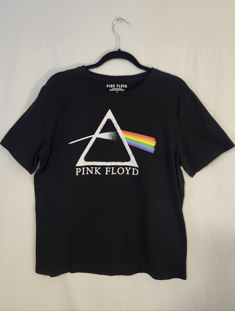 Pink Floyd Black Tee with Prism and Rainbow Graphic